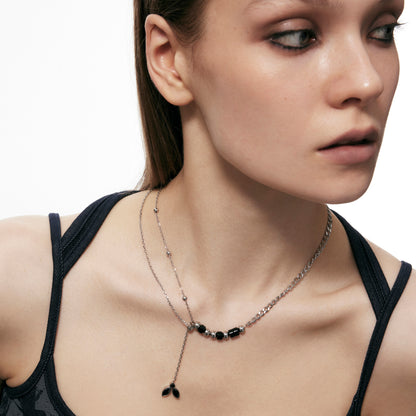 Adjustable Punk Moth Inlay Necklace