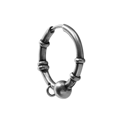 S925 Sterling Silver Piercing Ball Large Hoop Earring (Single)