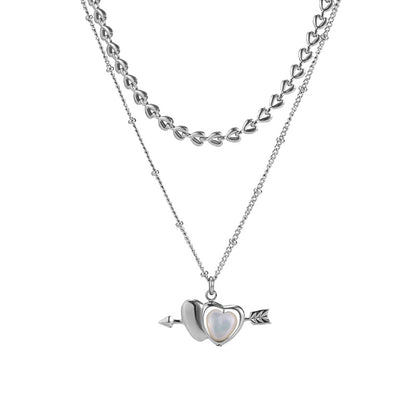 Targeted Heart Double-Layer Necklace