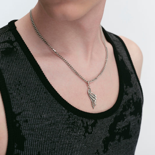 S925 Booby Bird Wing Piercing Pendant