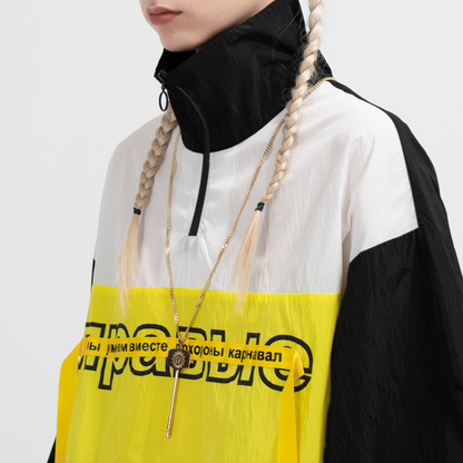 Flame Cross Key Pendant Titanium Steel Necklace