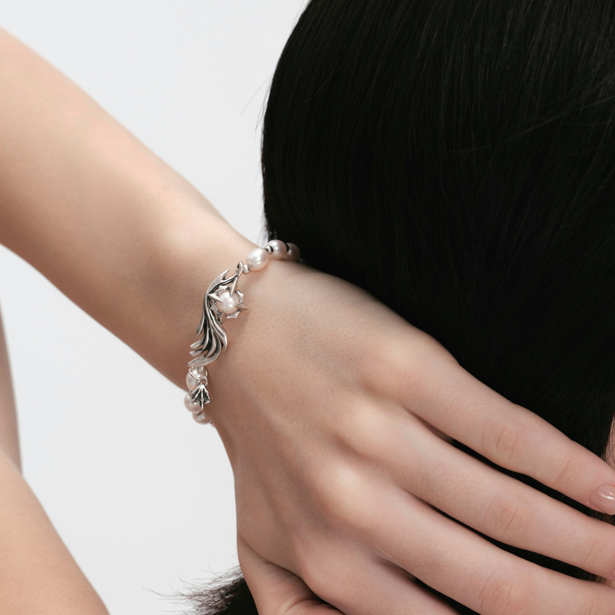 S925 Blue Booby Wing Pearl Bracelet