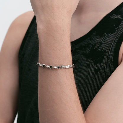 S925 Night Cat Bone Bracelet