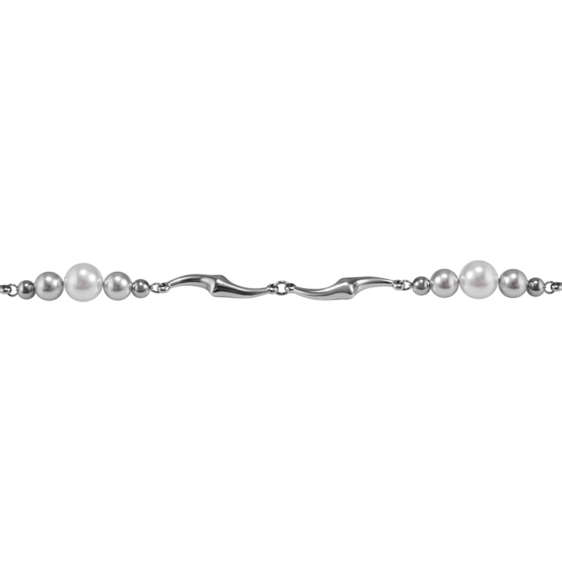Gradient Pearl Panel Necklace