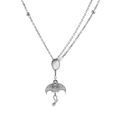Manta Pull-Adjust Necklace with Mother-of-Pearl