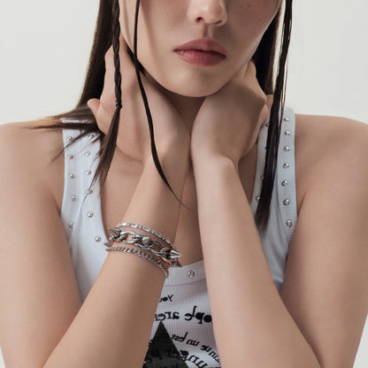 Multi-Layer Stud Chain Bracelet