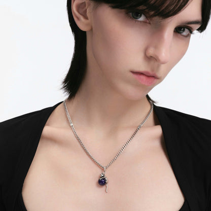 S925 Night Cat Silver Pendant