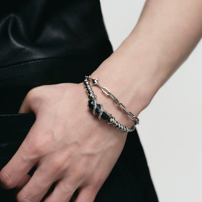Snake Loop Double Rail Bracelet