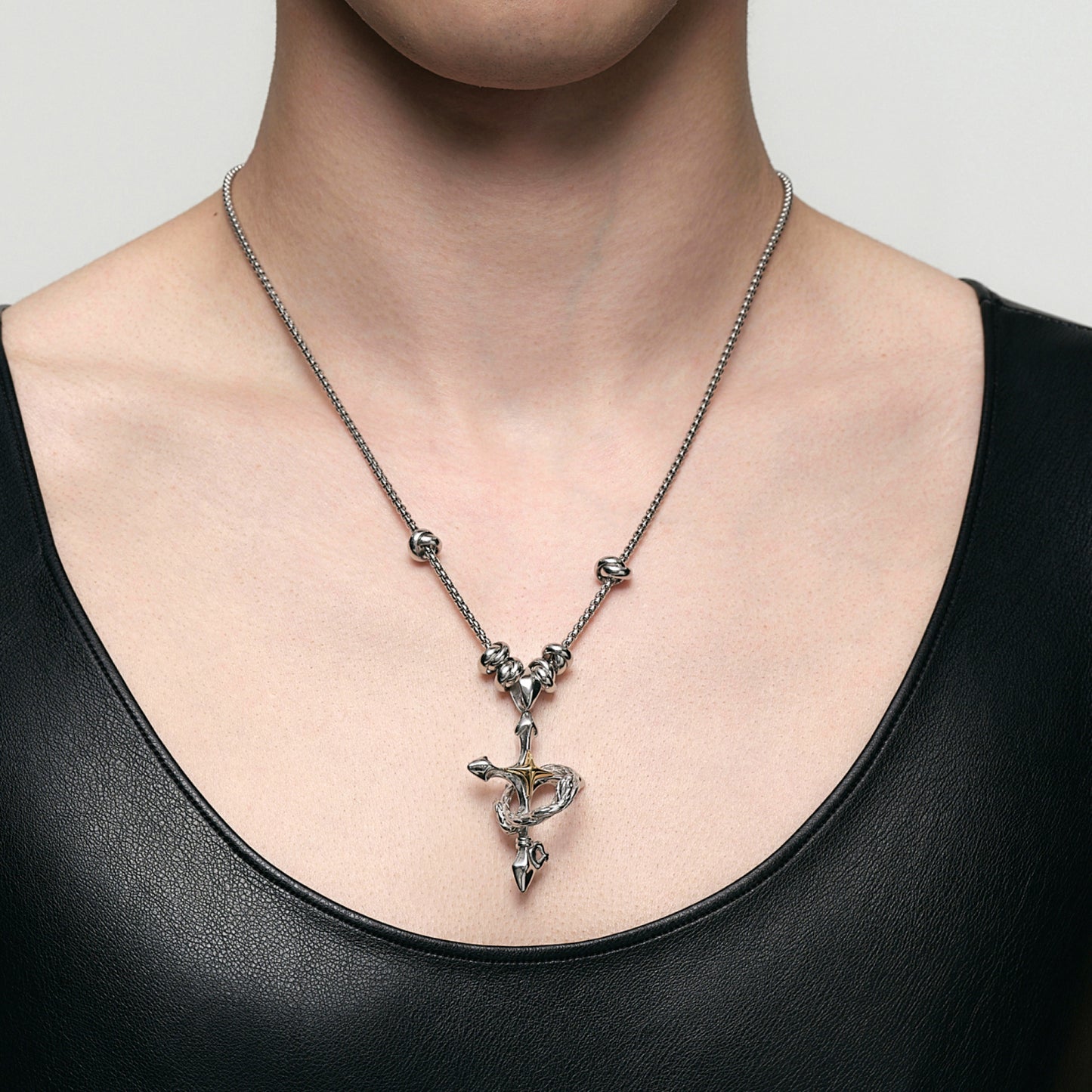 Starburst Key Snake Loop Necklace