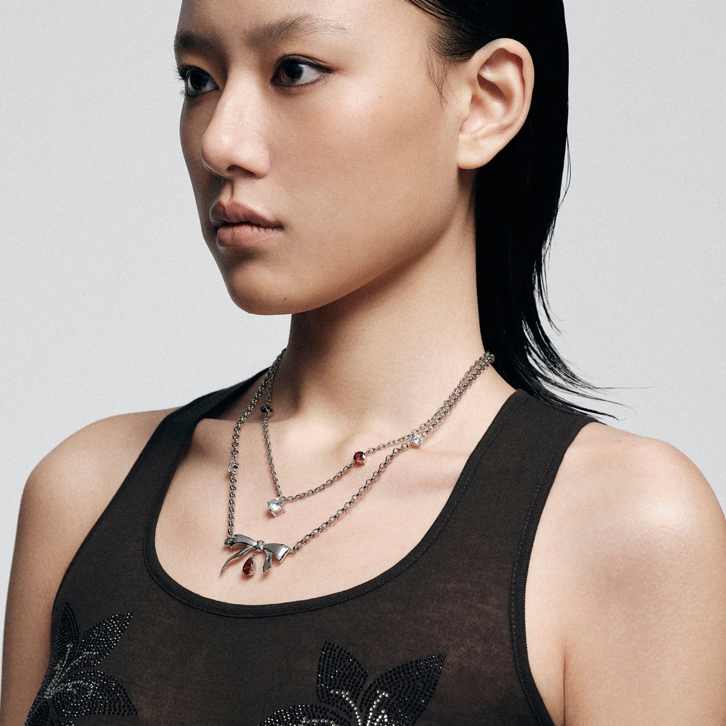 Bad Pomegranate Seed Bow Necklace