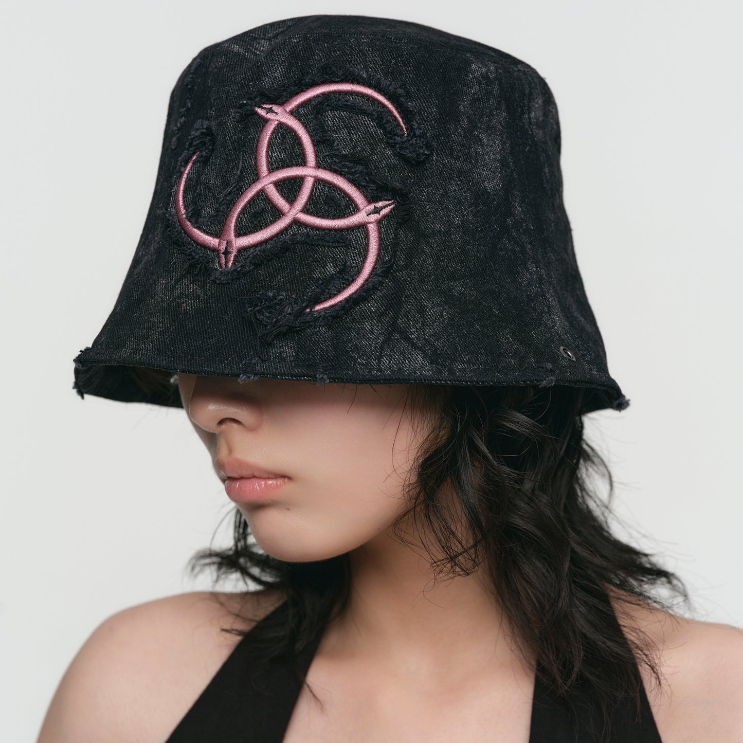 Triple Serpent Loop Denim Hat Bag