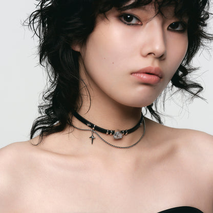 Coiled Snake Starburst Double Layer Choker
