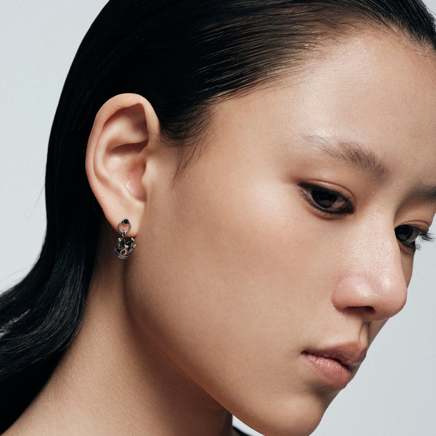 Fox Crown Drop Earring