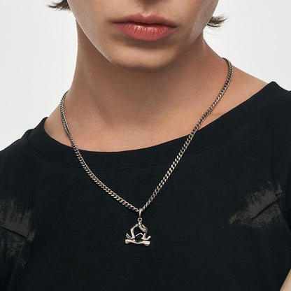 Silver Snake Zodiac Necklace Pendant