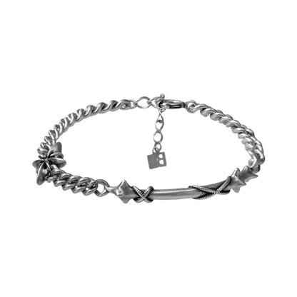 S925 Sterling Silver Cross Star Bracelet