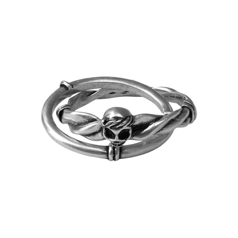 S925 Sterling Silver Double-Layer Skull Ring