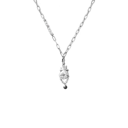 BLACK GLOVES LITTLE FIST COLOR CHANGING PENDANT NECKLACE