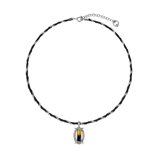 Gradient Tourmaline Woven Double-Layer Necklace