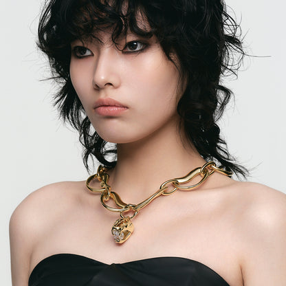 Nebula Snake Loop Necklace (Gold)