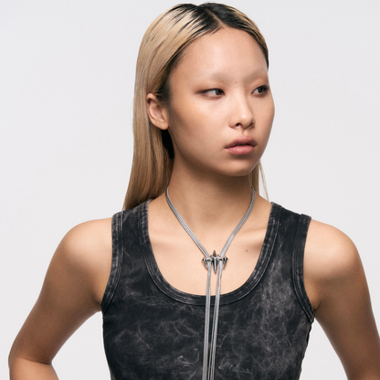 Snake Bone Multi-Chain Pull-Through Necklace