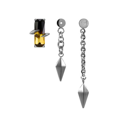 Gradient Tourmaline Stud Earrings with Spikes