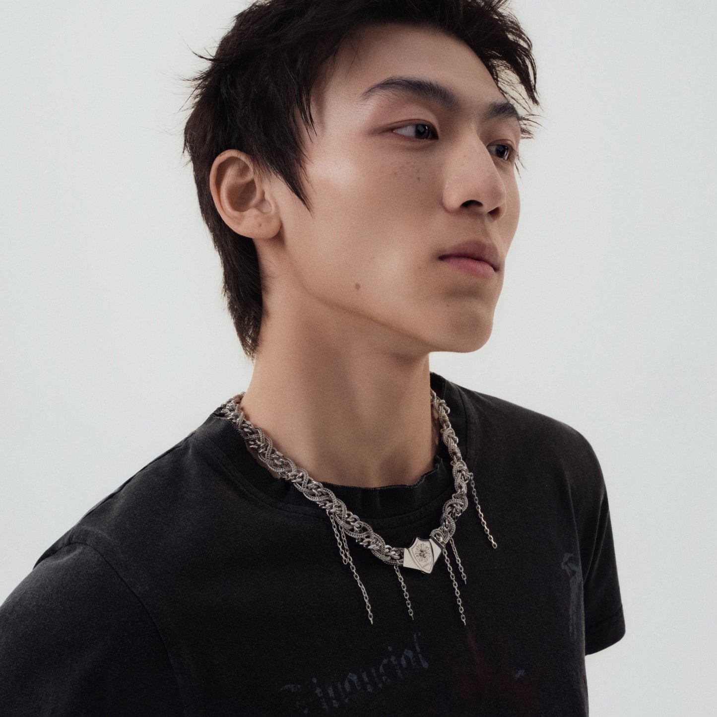 Braided Chain Magnetic Prom Emblem Necklace