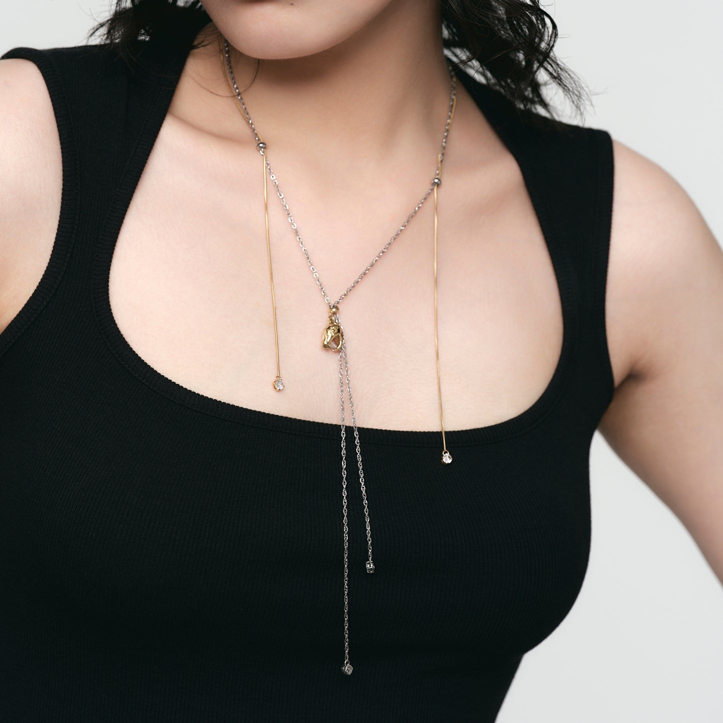 Snake Head Slider Y Necklace