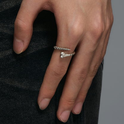 S925 Bone Spike Pinky Ring