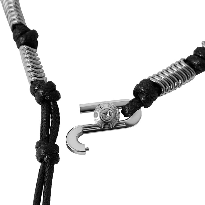 Bone Record Woven Clasp Necklace