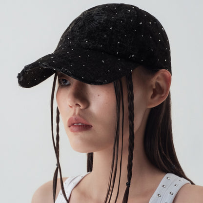 Cornflower Crystal Denim Baseball Cap