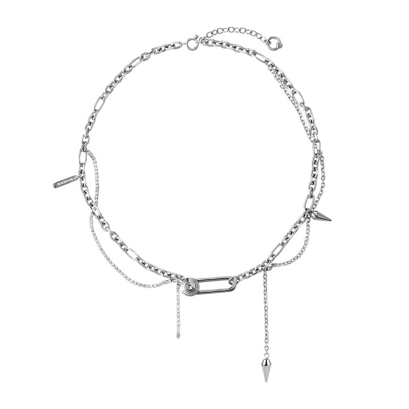 Bone Record Twisted Double-Layer Necklace