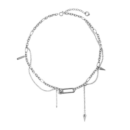 Bone Record Twisted Double-Layer Necklace