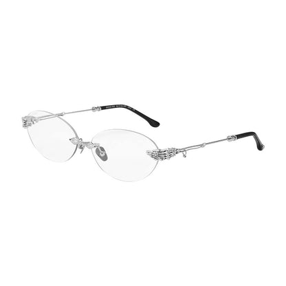 Skeletal Piercing Rimless Sunglasses (Clear Photochromic)