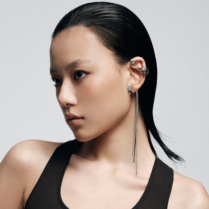 Crystal Tassel Ear Cuff (Left Ear Single)