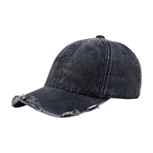 Asymmetrical Washed Denim Cap