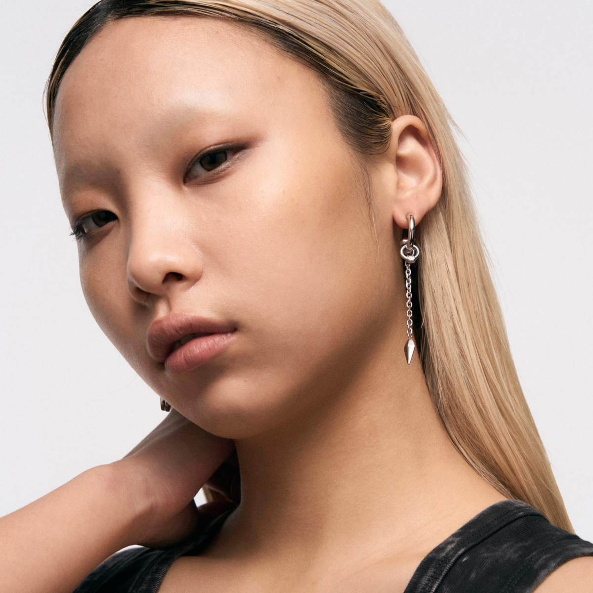 Triple Serpent Ring Asymmetric Earrings