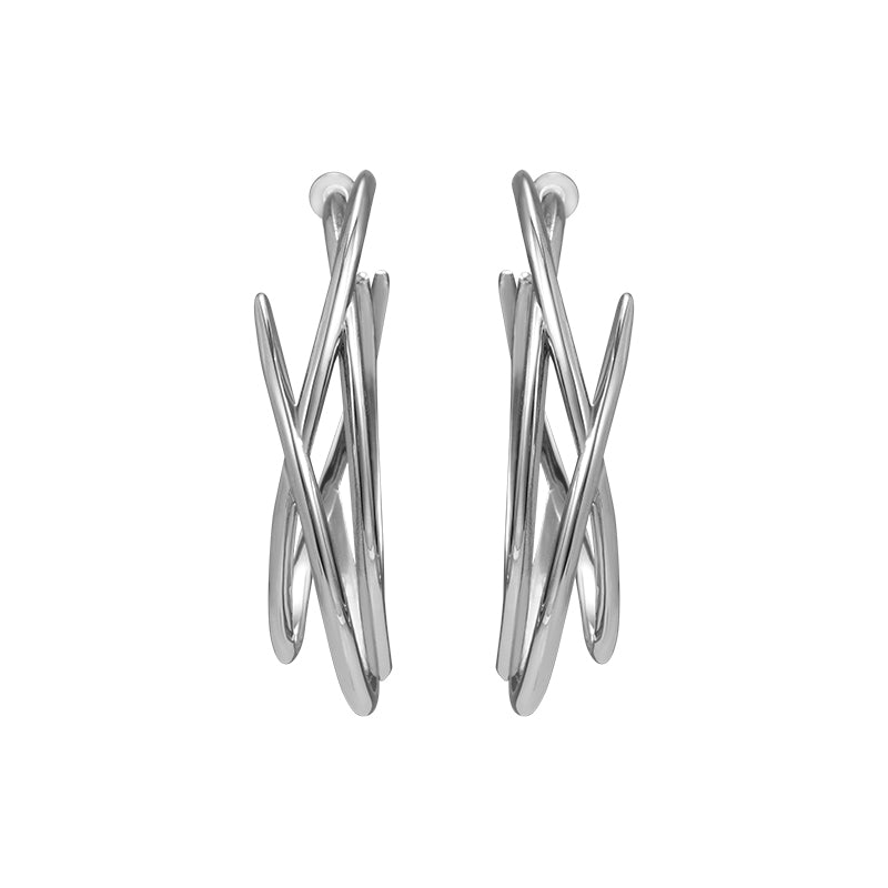 Wrapped Spike Hoop Earrings
