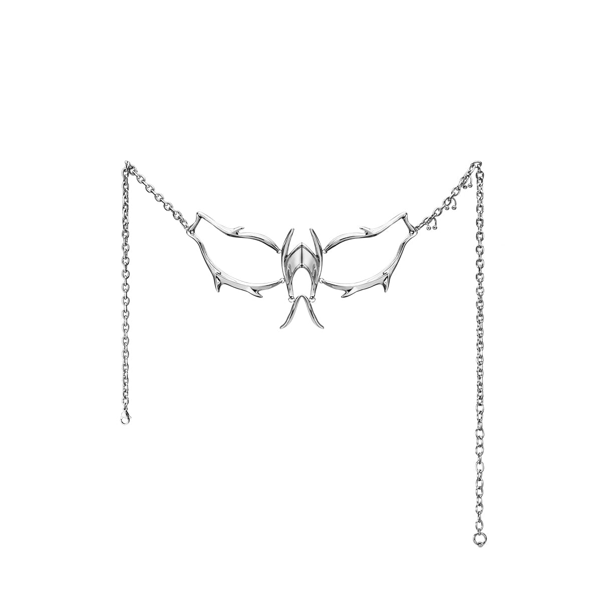 Black Gloves Streamlined Metal Necklace/Face Jewelry