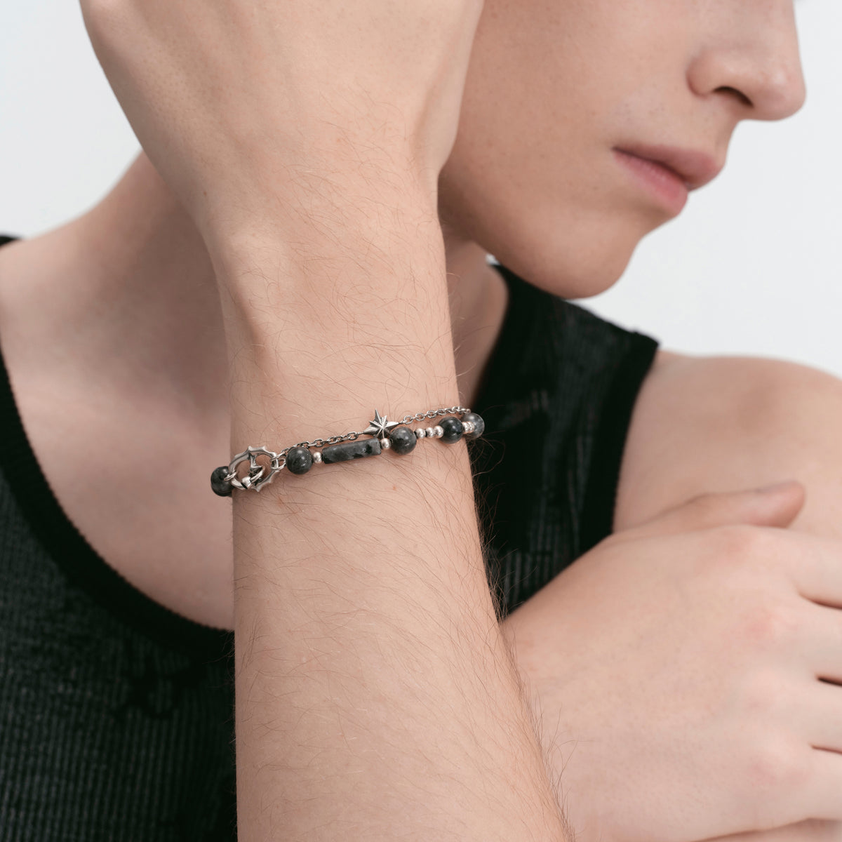 S925 Warthog Nose Clasp Double Layer Bracelet
