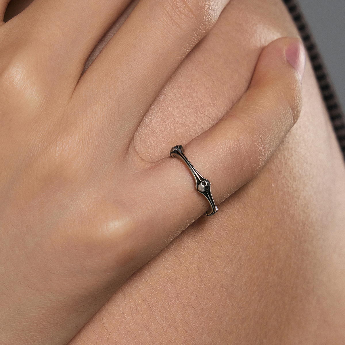 S925 Skull Pinky Ring