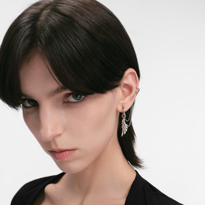S925 Booby Bird Wing Multi Band Piercing Earring