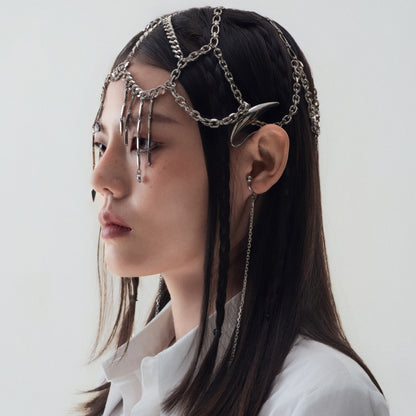 Cornflower Emblem Chain Hair Accessory