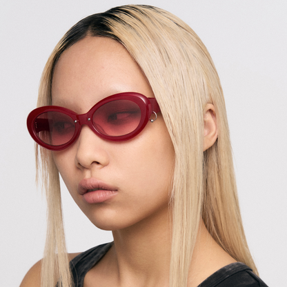 Cat Eye Full-Frame Sunglasses (Red)