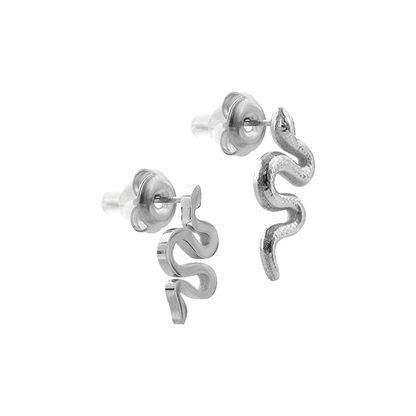 Empty Town Asymmetric Snake Stud Earrings