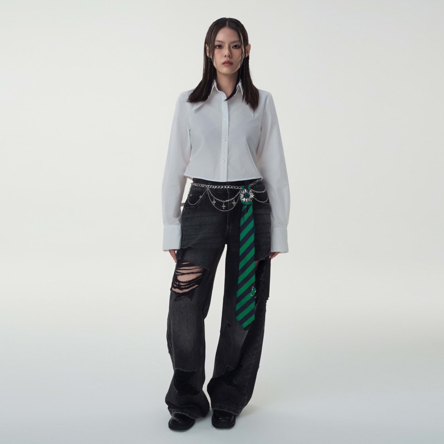 Cornflower Emblem Tie Belt