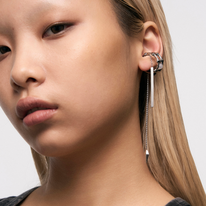 Triple Stone Snake Bone Ear Cuff
