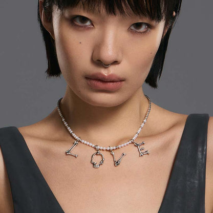 S925 Sterling Silver Bone Letter Pendant