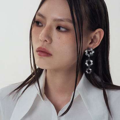 Cornflower Medal Pendant Earrings