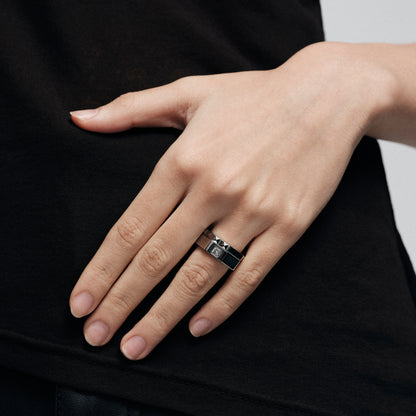 Studded Square-Cut Ring Set