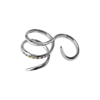 Spiked Pavé Double-Finger Ring